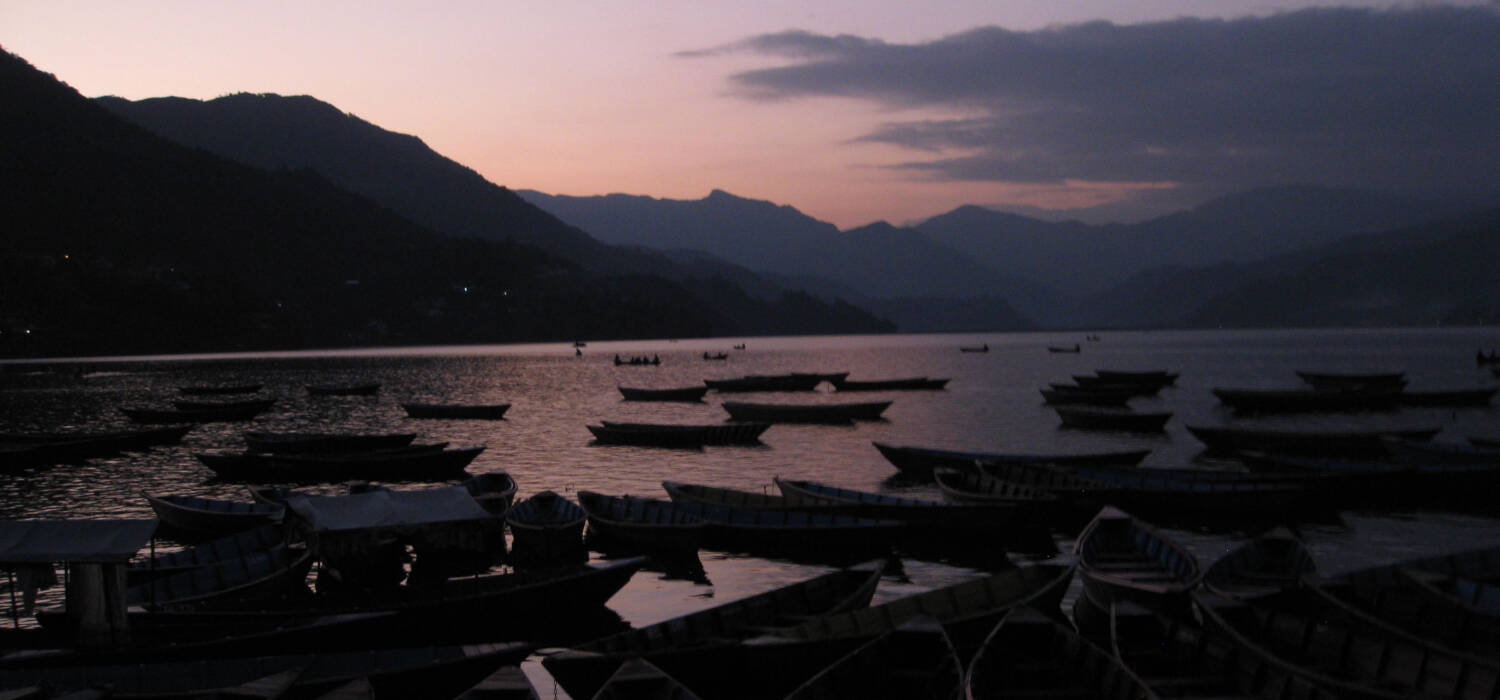 The lake side at sunset